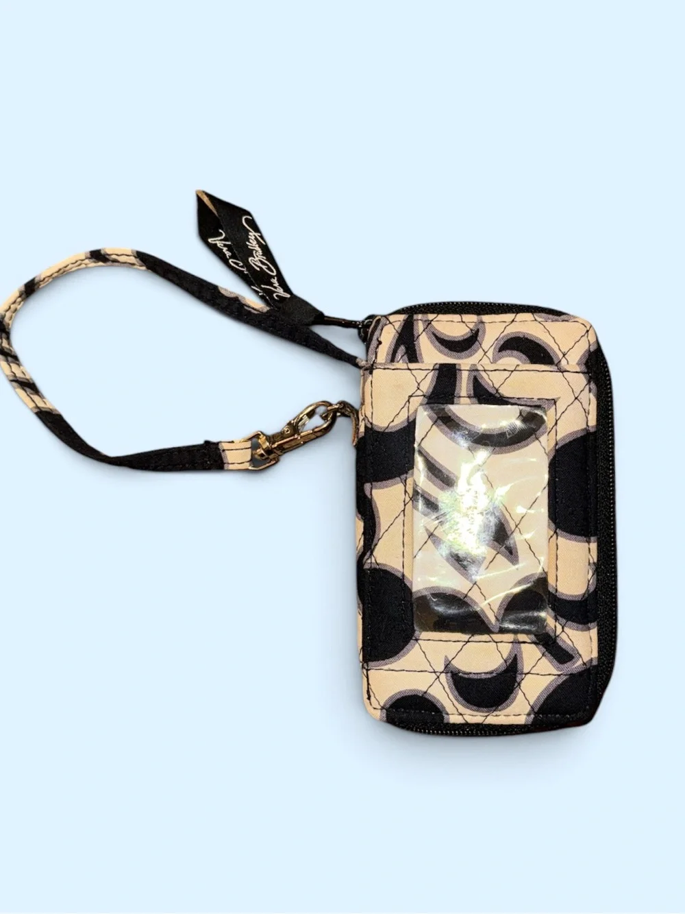 Vera Bradley Black & Cream Quilted Wristlet Card Case